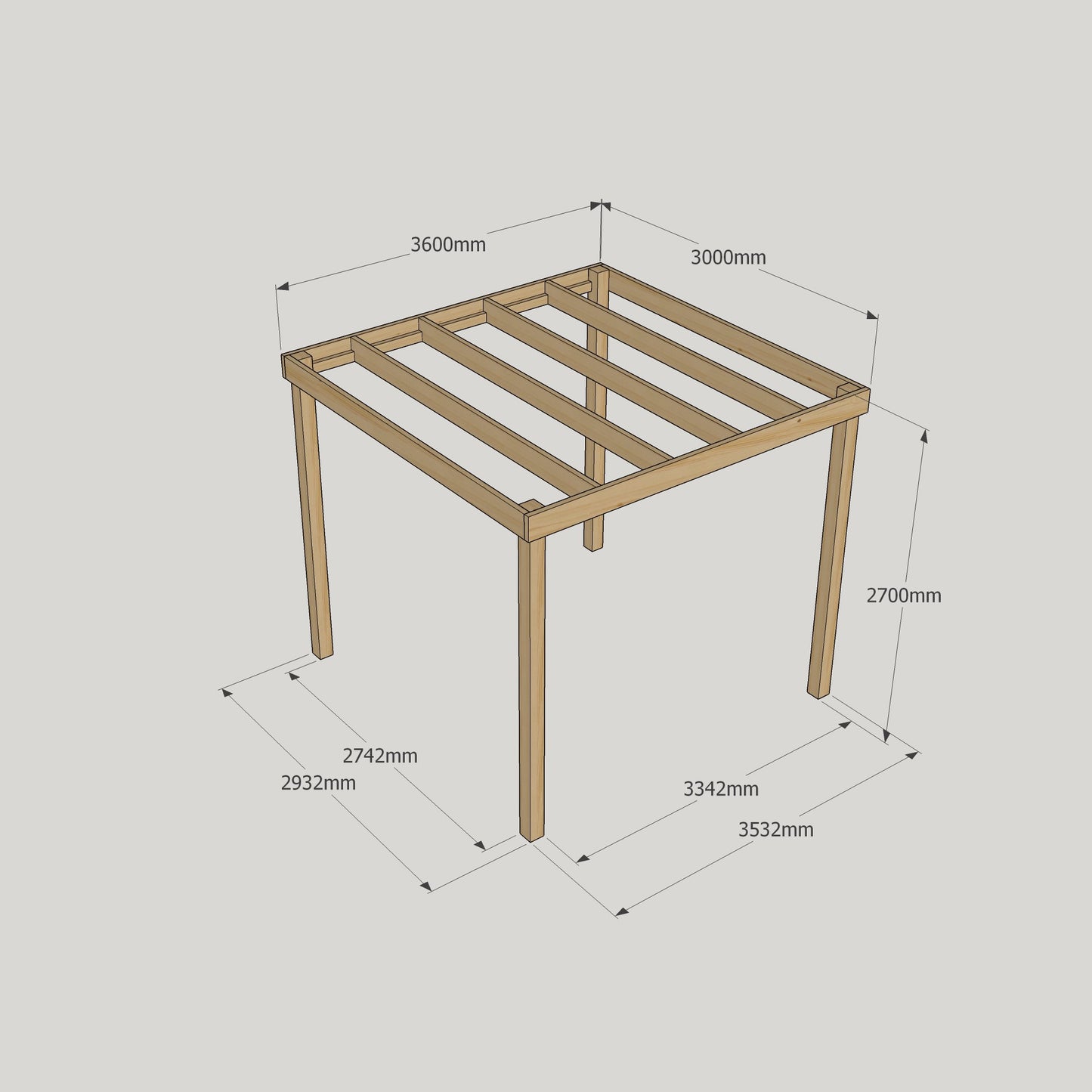 Box Pergola - 3m Width