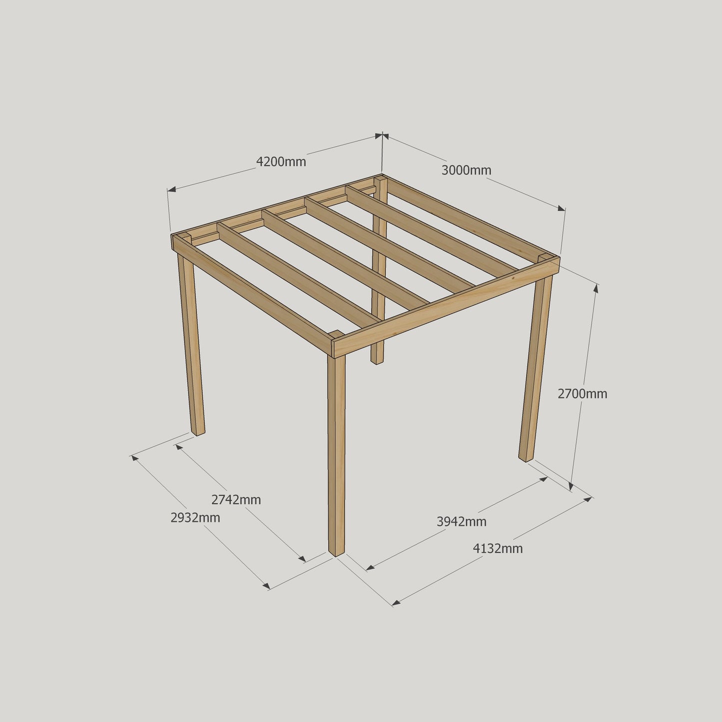 Box Pergola - 3m Width