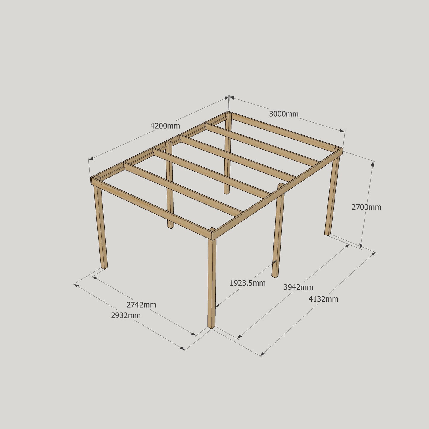 Box Pergola - 3m Width