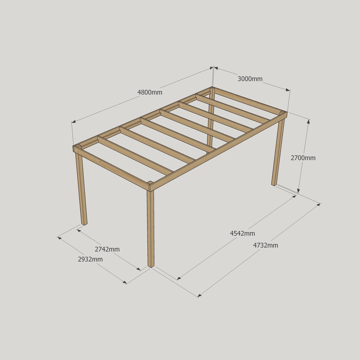 Box Pergola - 3m Width