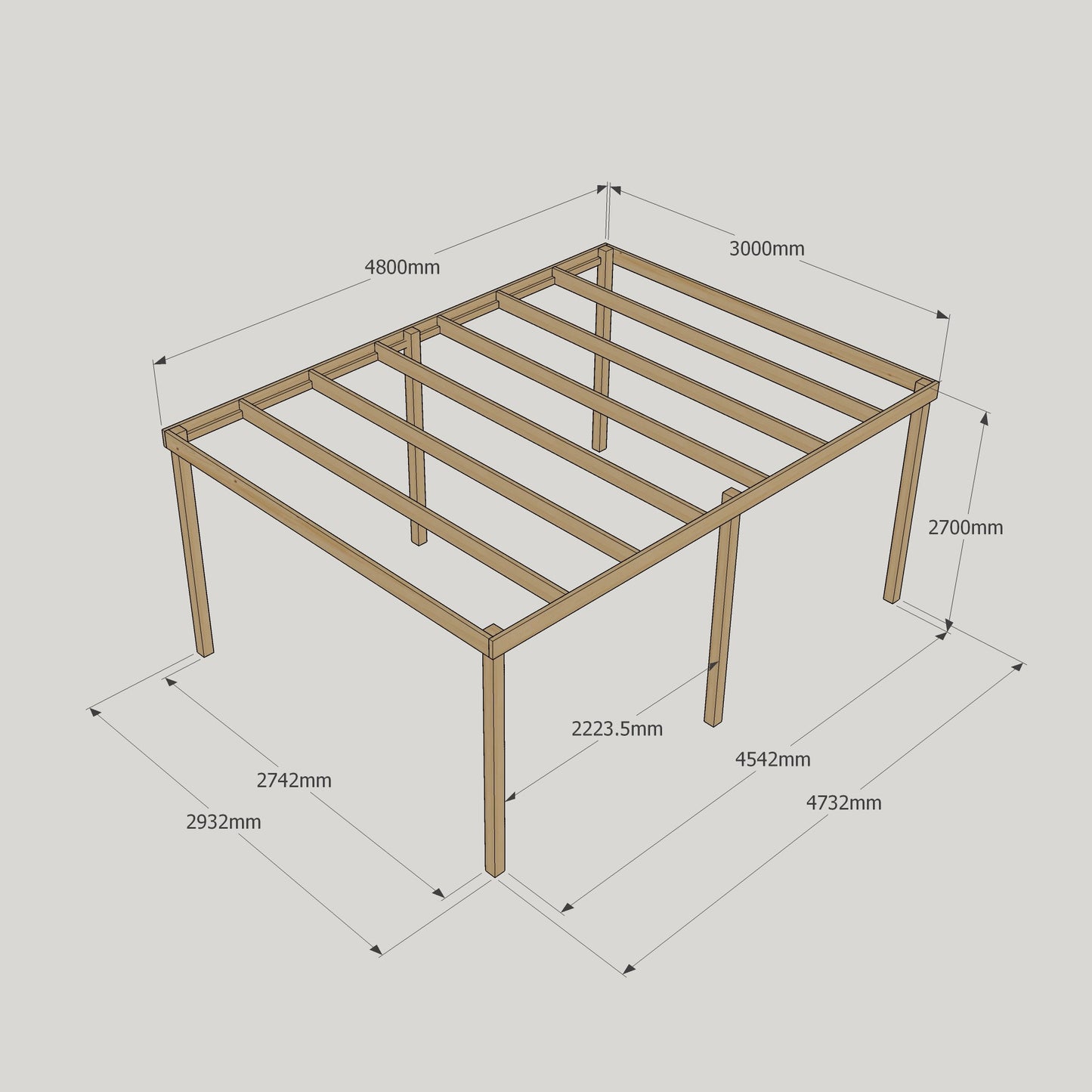 Box Pergola - 3m Width