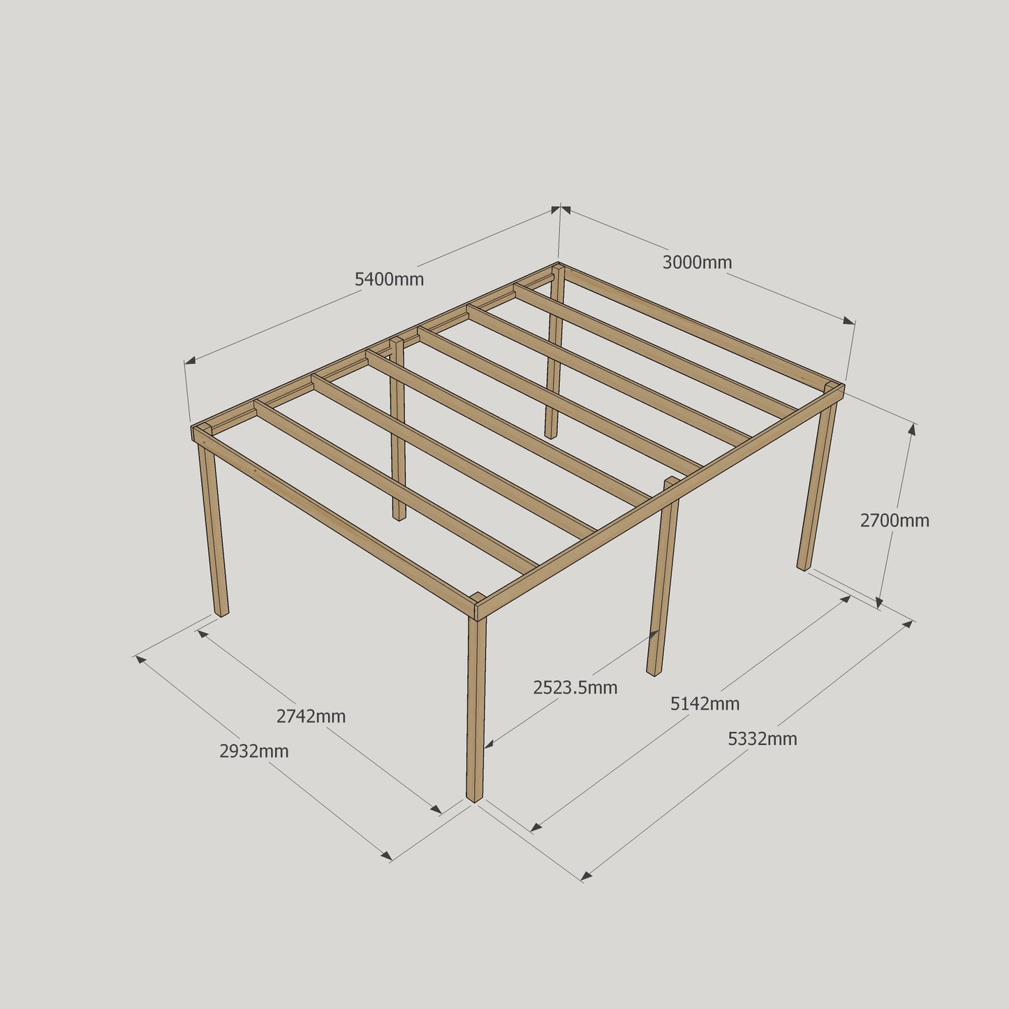 Box Pergola - 3m Width