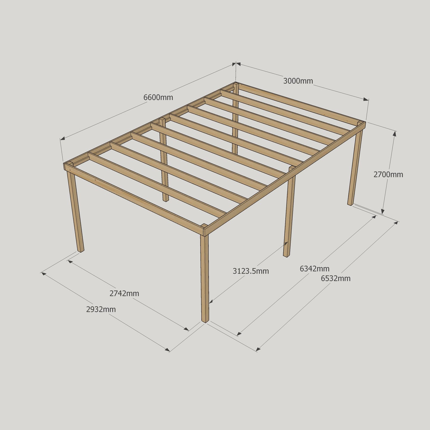 Box Pergola - 3m Width