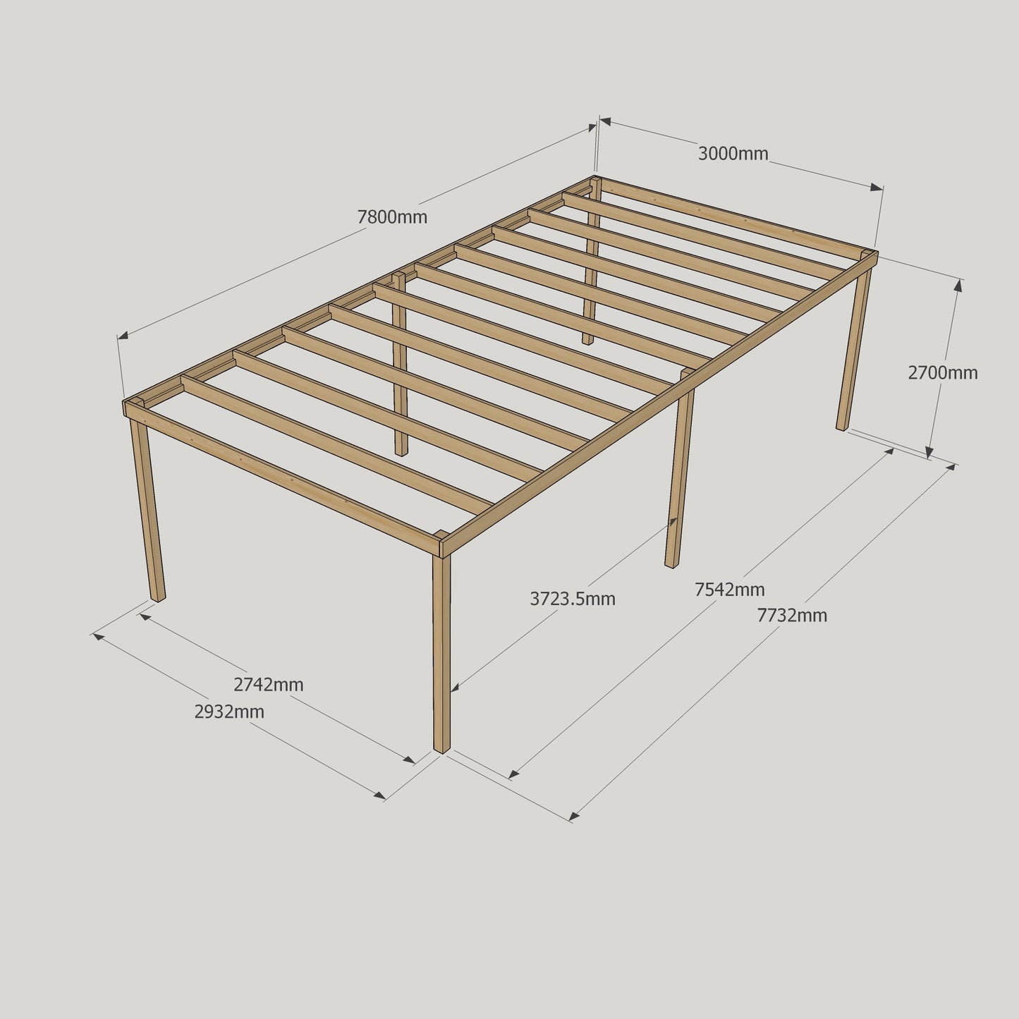 Box Pergola - 3m Width