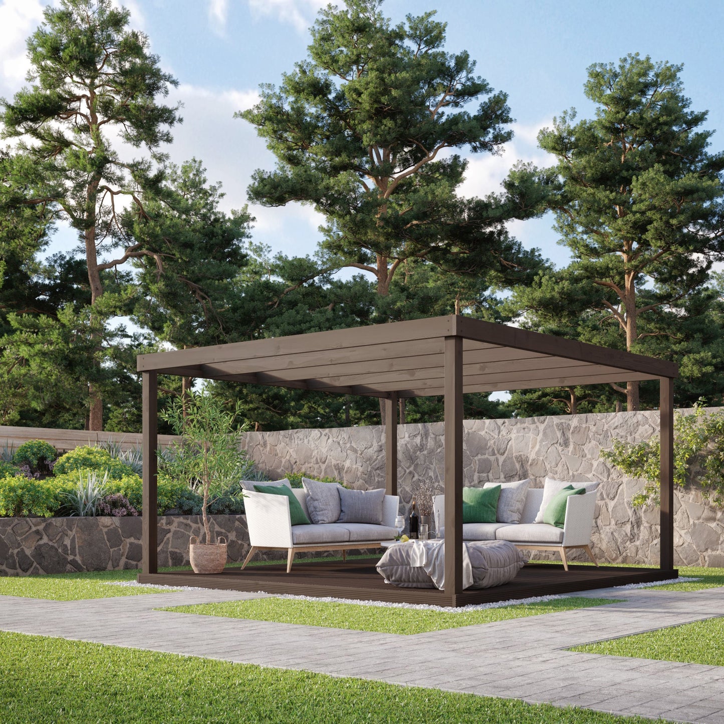 Box Pergola And Decking Kit