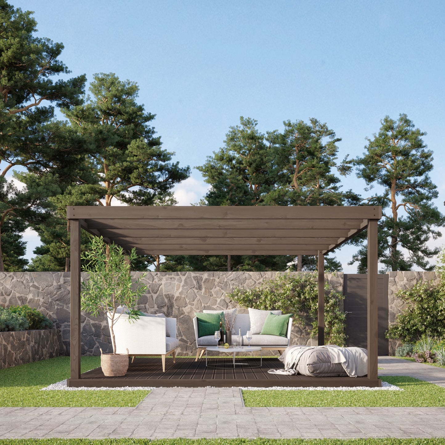 Box Pergola And Decking Kit