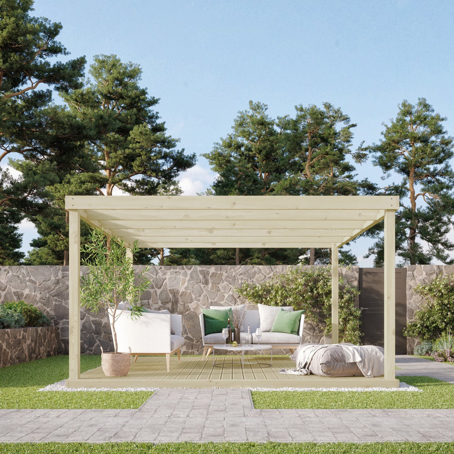 Box Pergola And Decking Kit