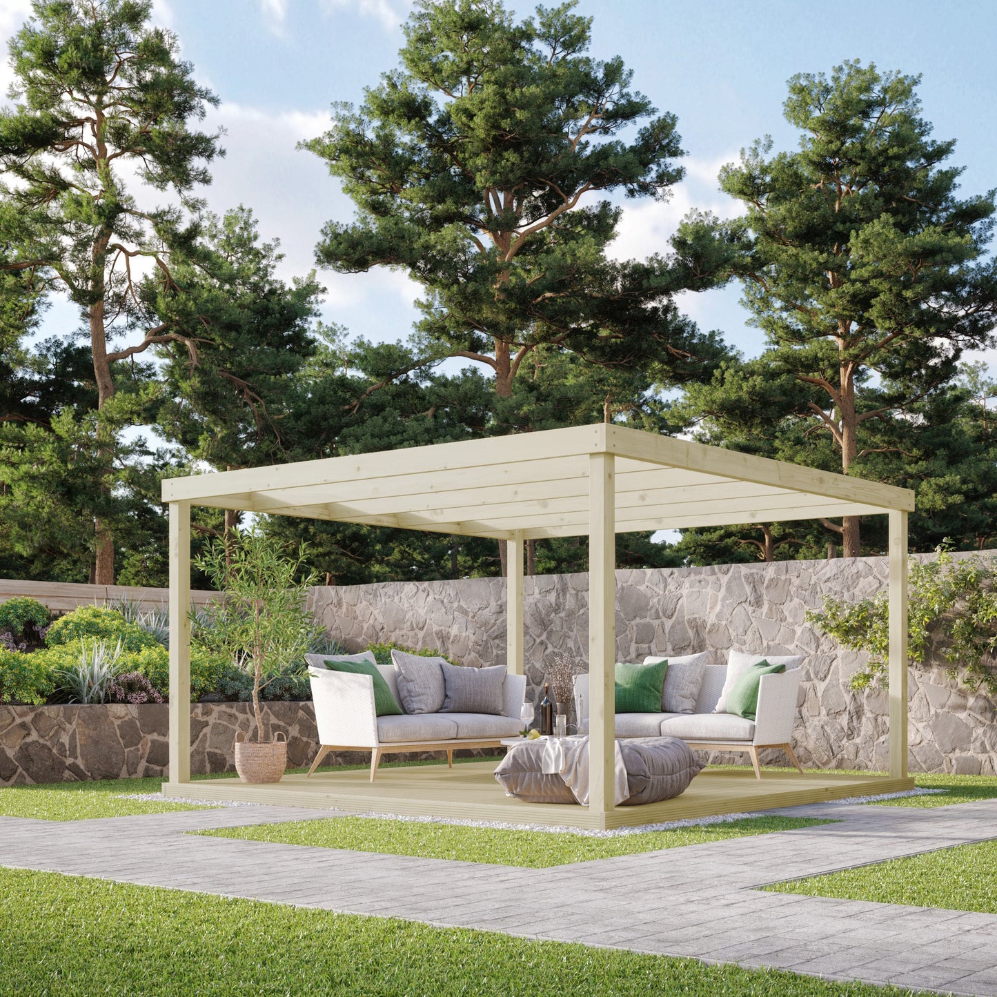 Box Pergola And Decking Kit