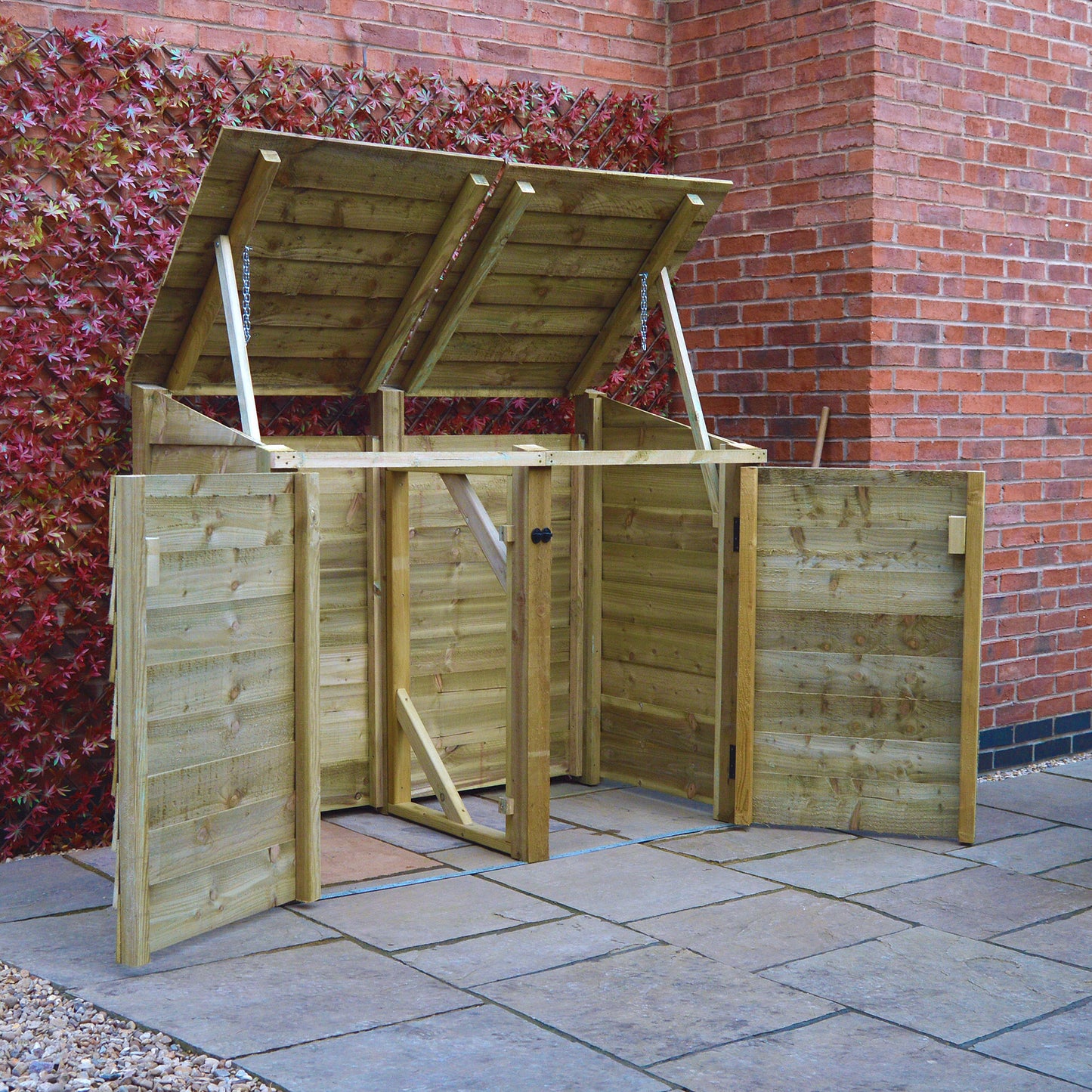 Morcott double wheelie bin storage unit