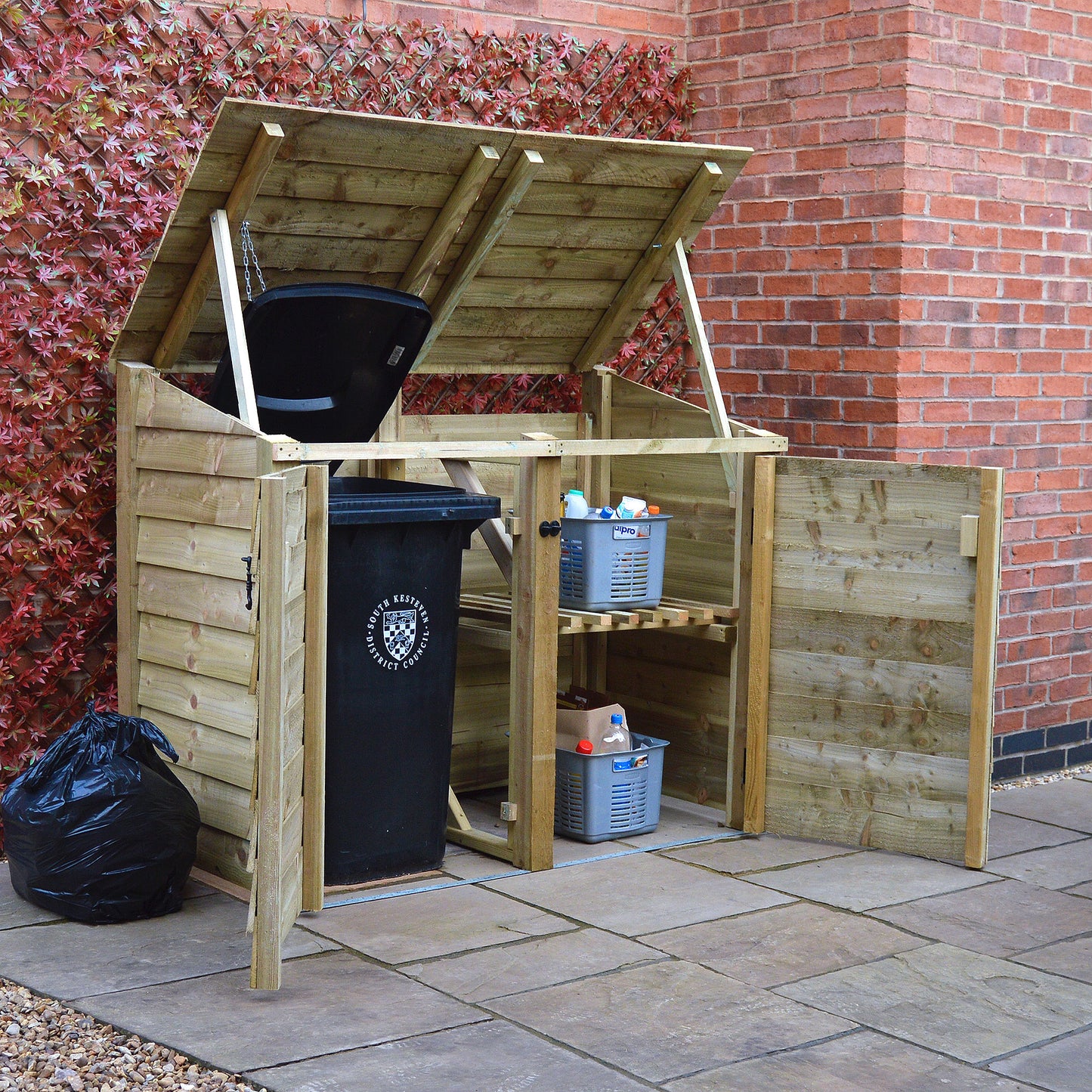 Morcott double wheelie bin storage unit