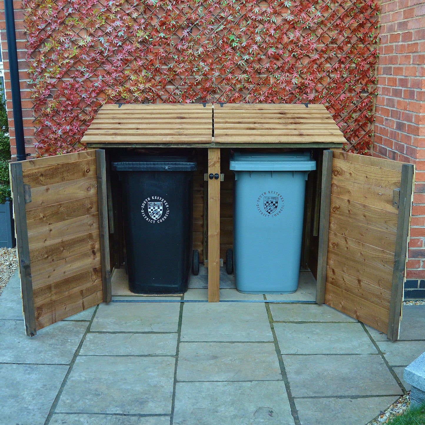 Morcott double wheelie bin storage unit