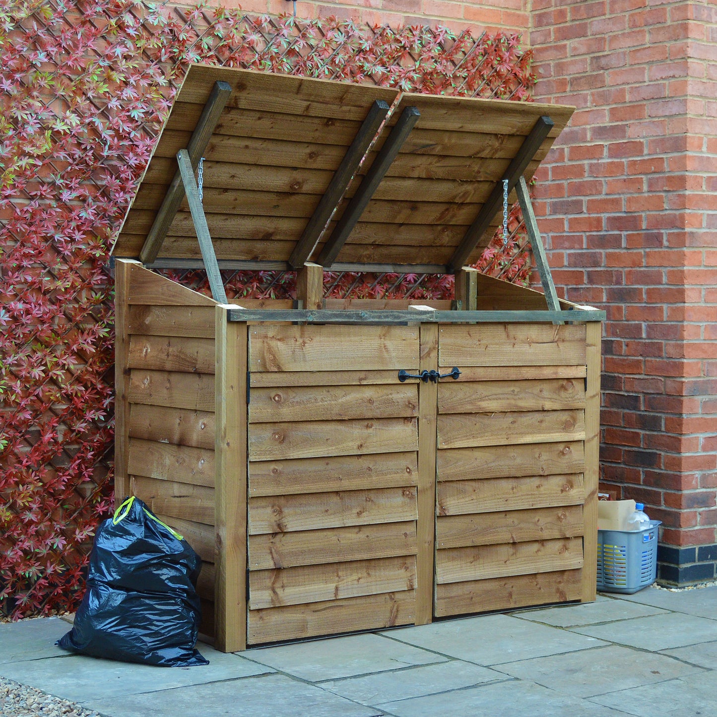 Morcott double wheelie bin storage unit