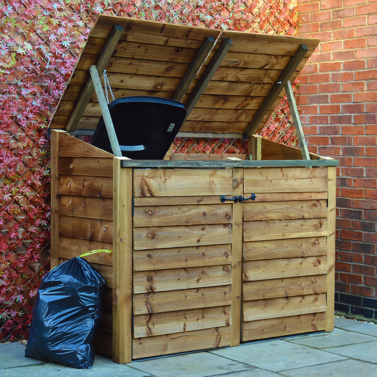 Morcott double wheelie bin storage unit