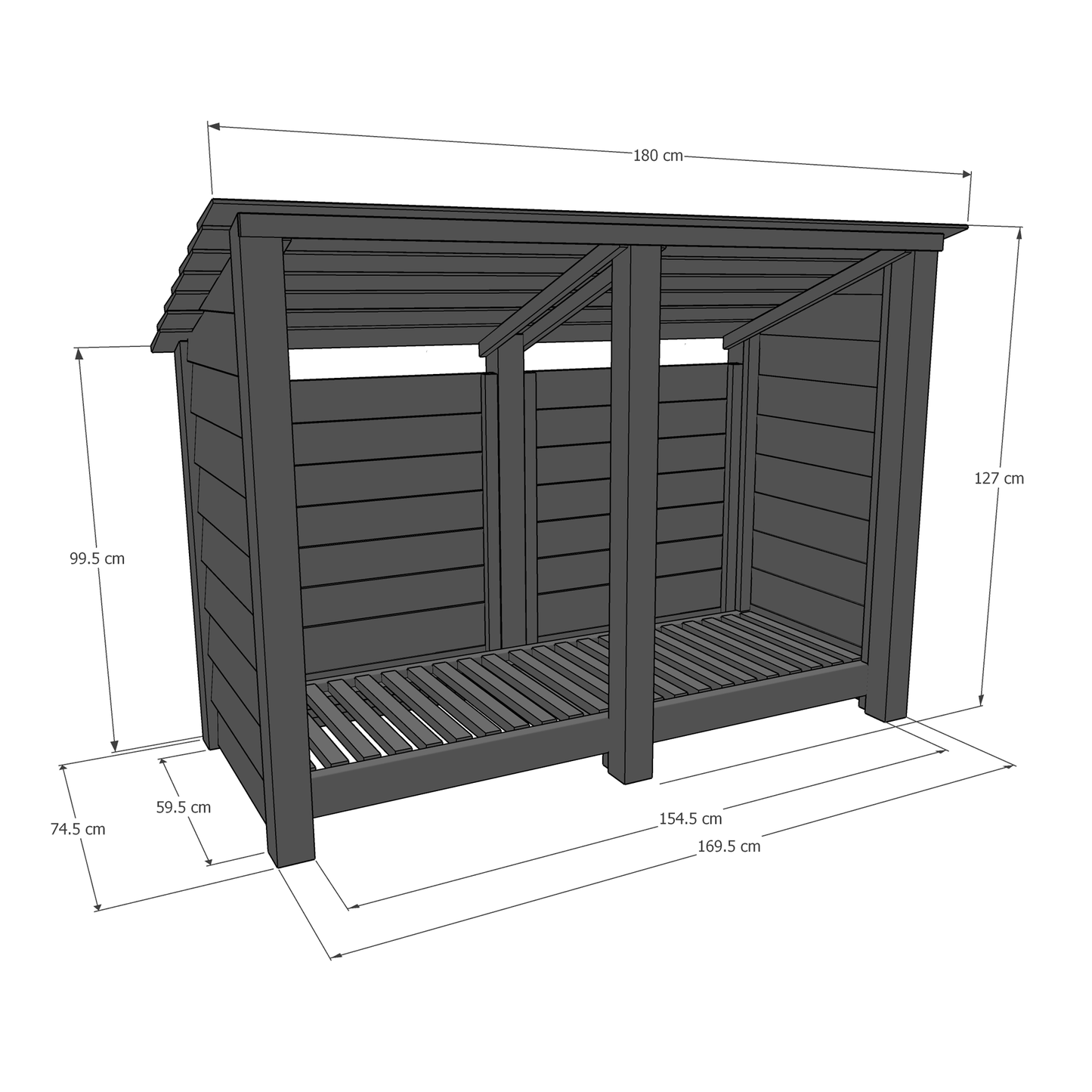 Hambleton Log Store - 6ft Wide