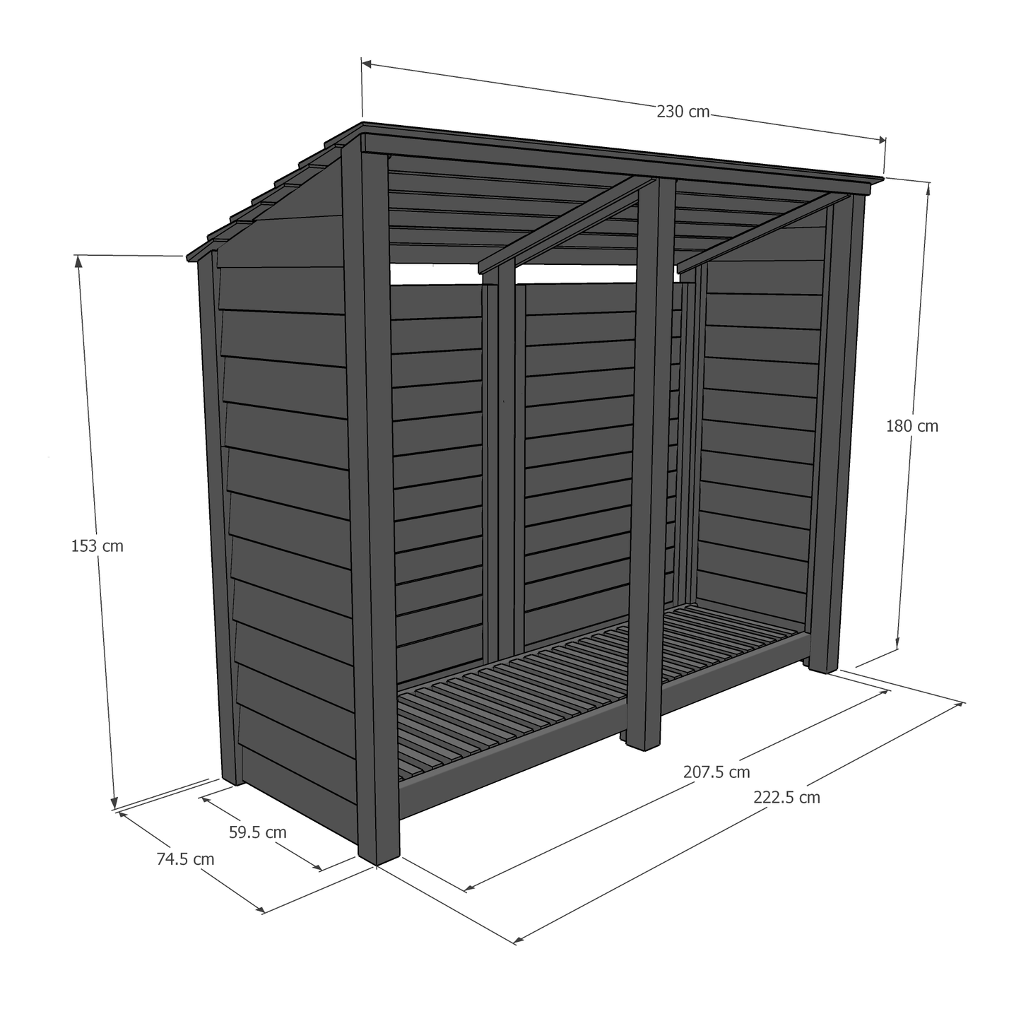 Empingham Log Store - 11ft Wide