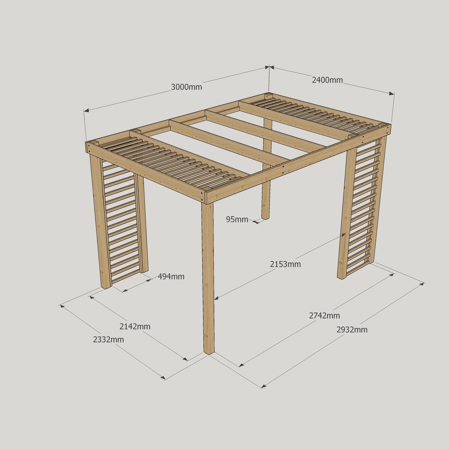 Panel Pergola - 2.4m Width