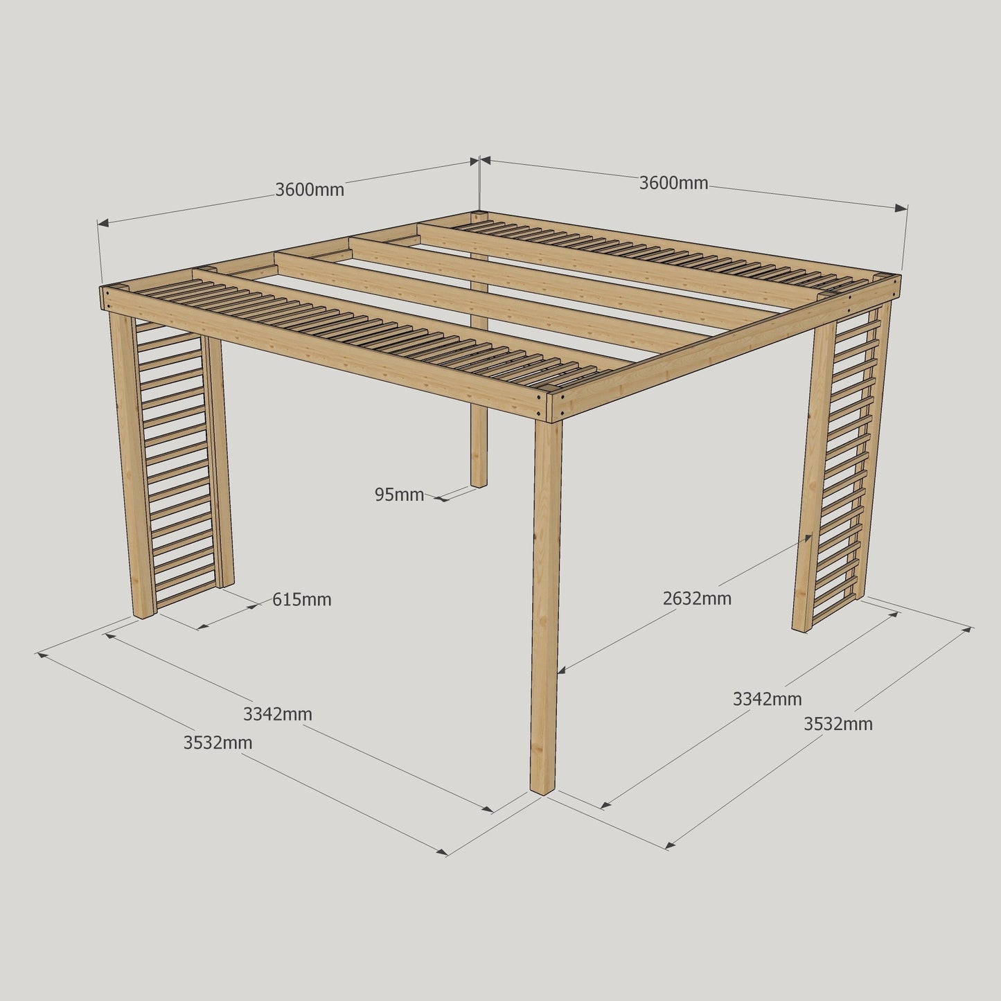 Panel Pergola - 3.6m Width