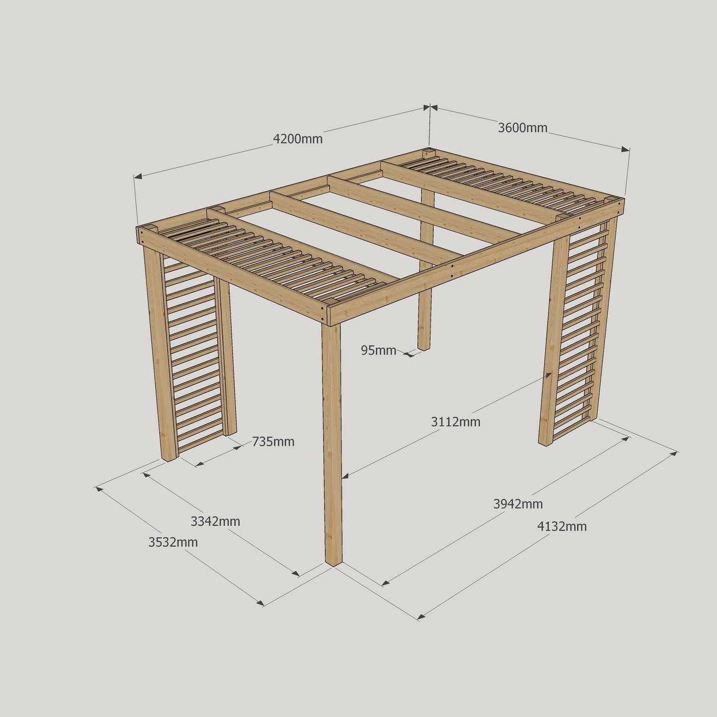 Panel Pergola - 3.6m Width