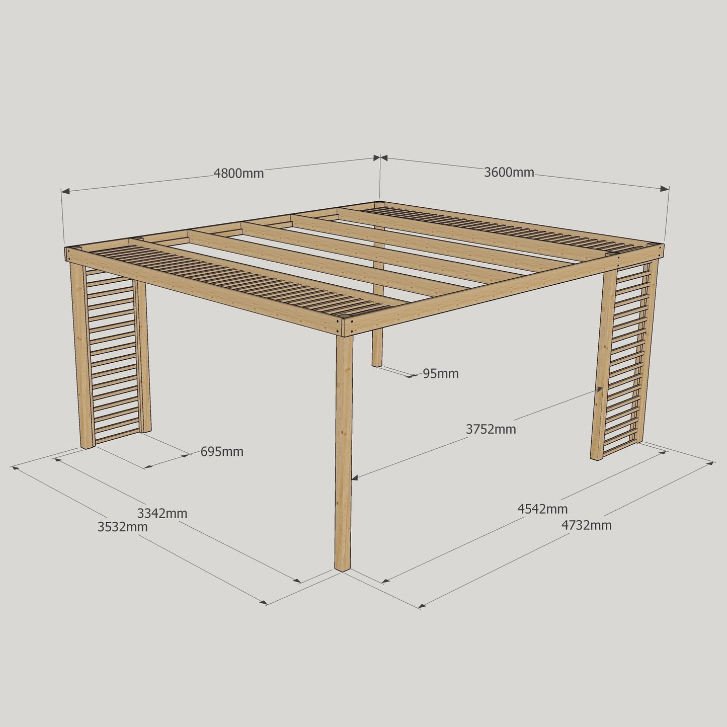 Panel Pergola - 3.6m Width