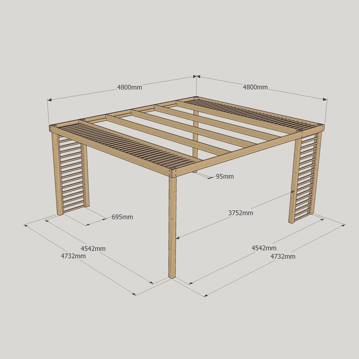 Panel Pergola - 4.8m Width