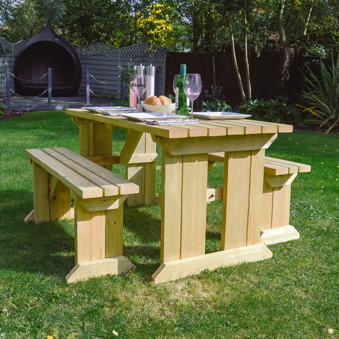 Tinwell Picnic Table And Bench Set