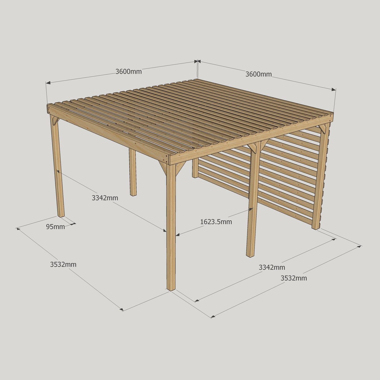 Shade Pergola - 3.6m width