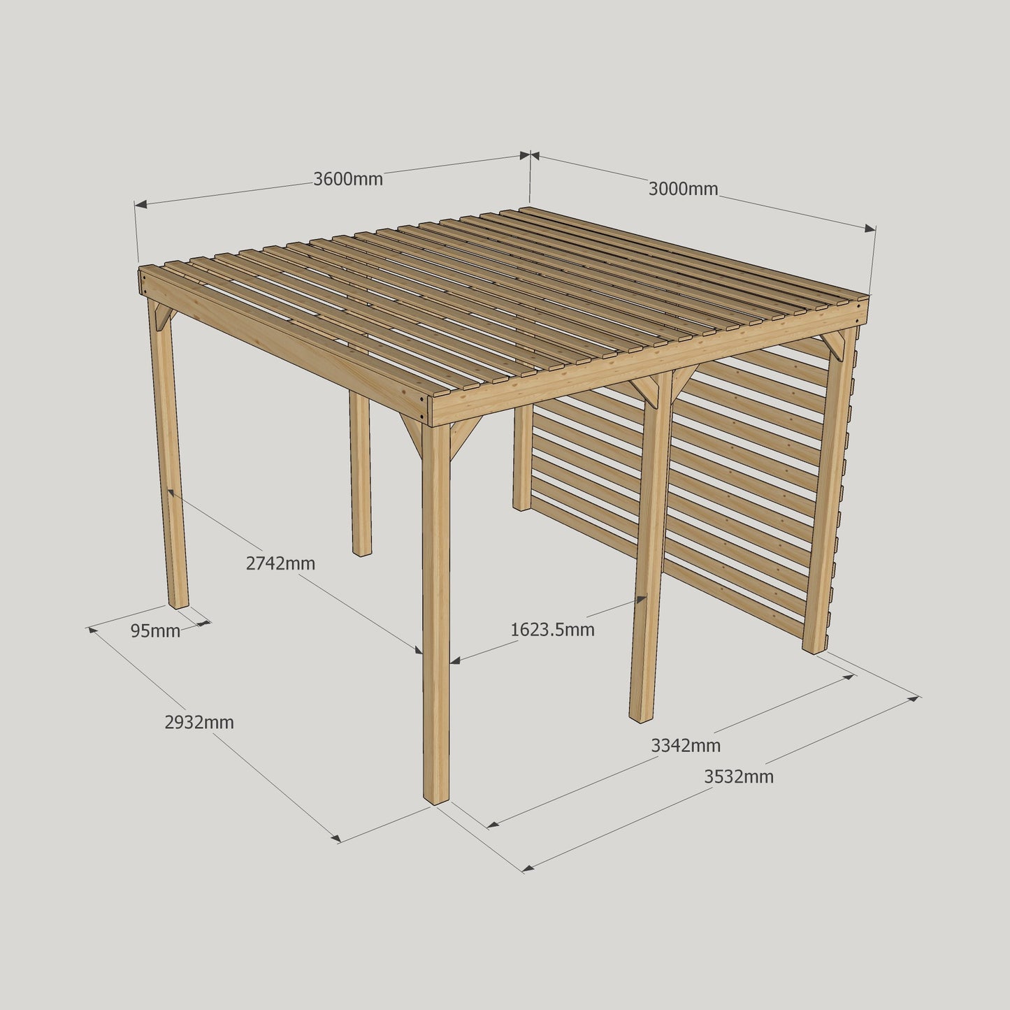 Shade Pergola - 3m width