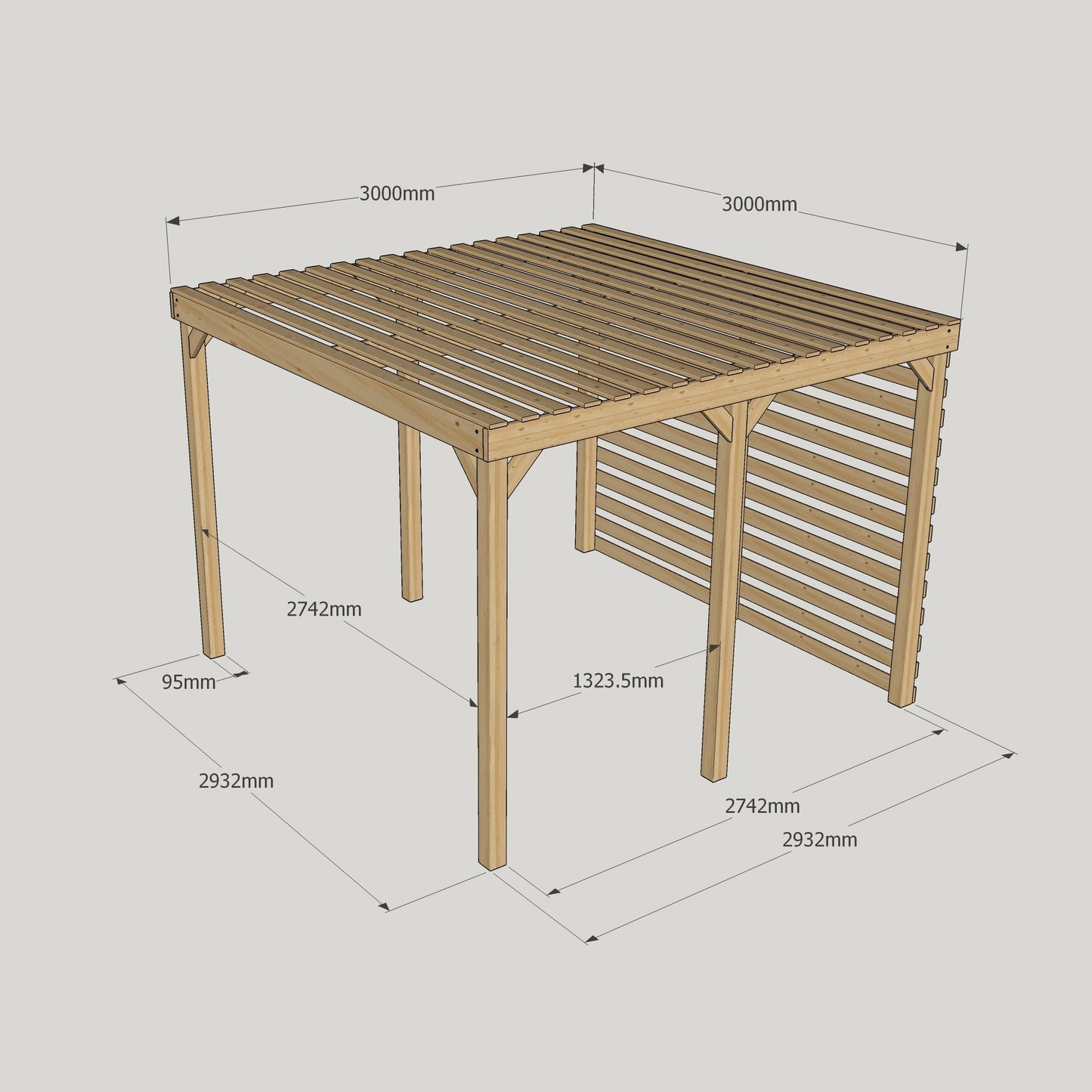 Shade Pergola - 3m width