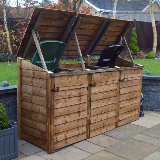 Morcott triple wheelie bin storage unit