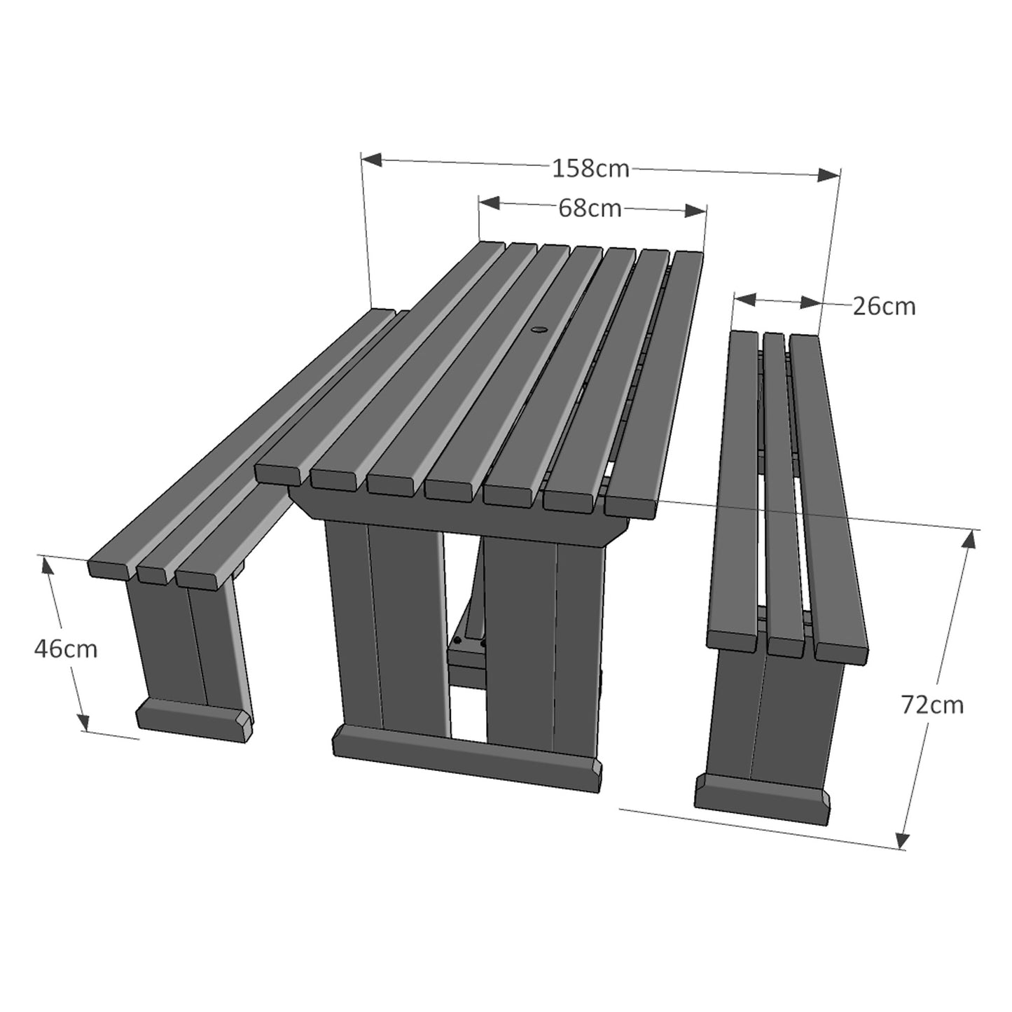 Tinwell Picnic Table And Bench Set