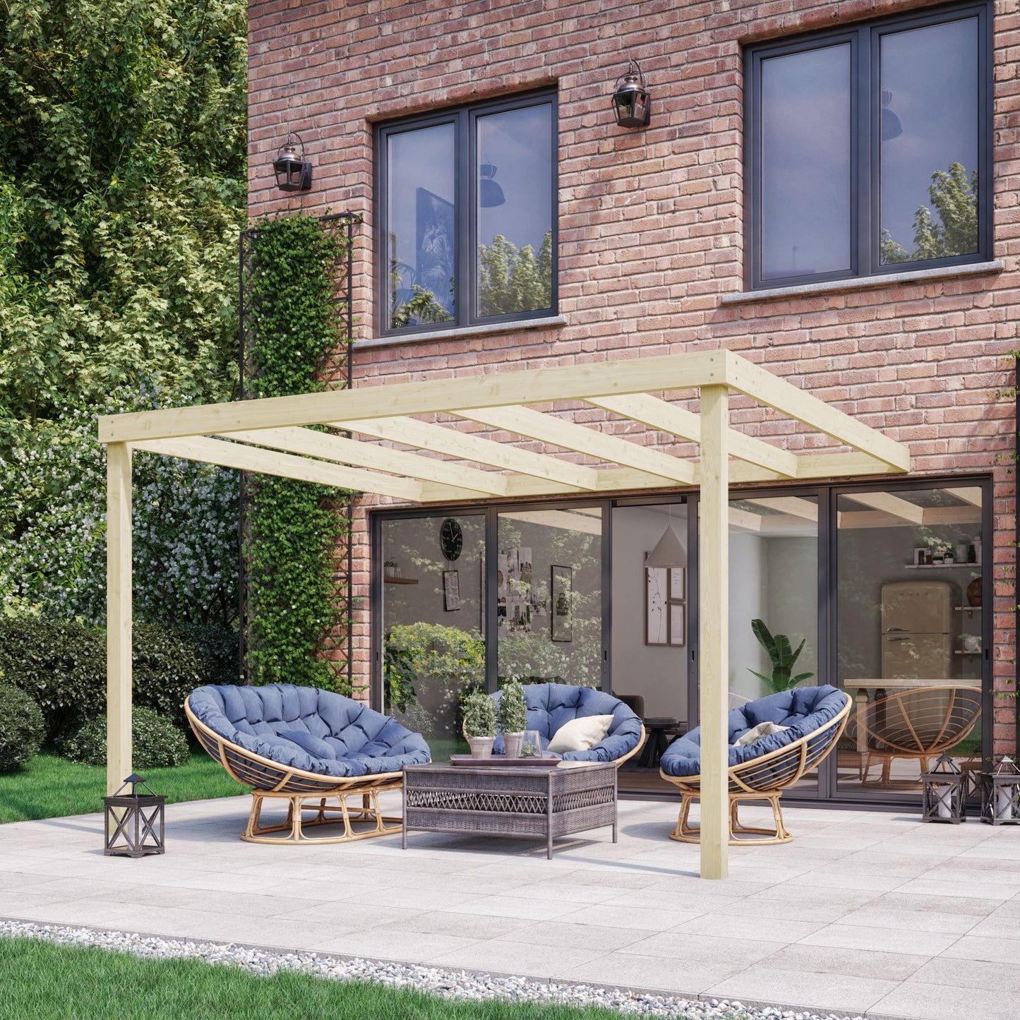 Wall Mounted Box Pergola - 1.8m Depth