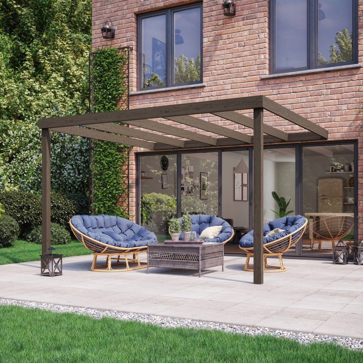 Wall Mounted Box Pergola - 1.8m Depth