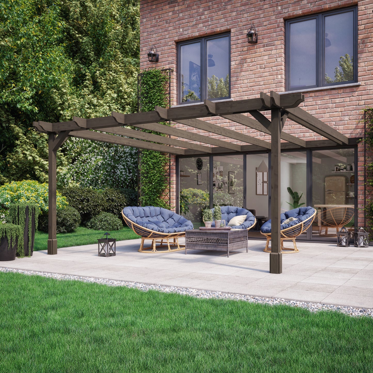 Wall Mounted Double Premium Pergola - 1.8m Width