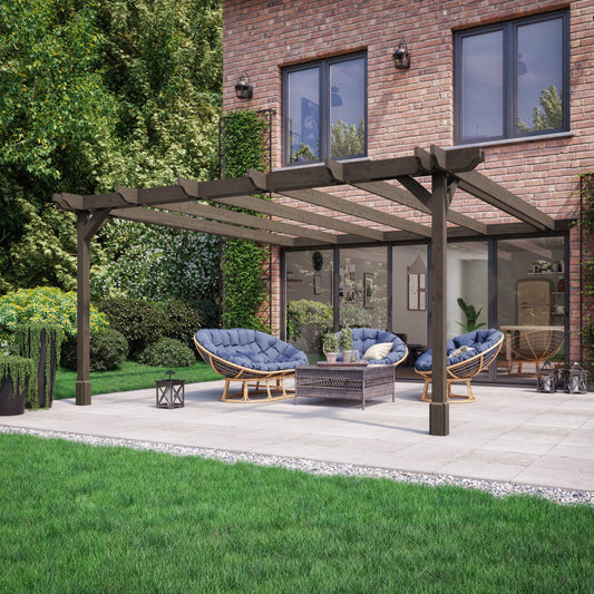 Wall Mounted Double Premium Pergola - 4.2m Width