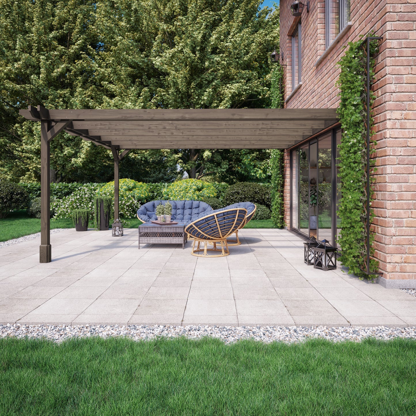 Wall Mounted Double Premium Pergola - 1.8m Width