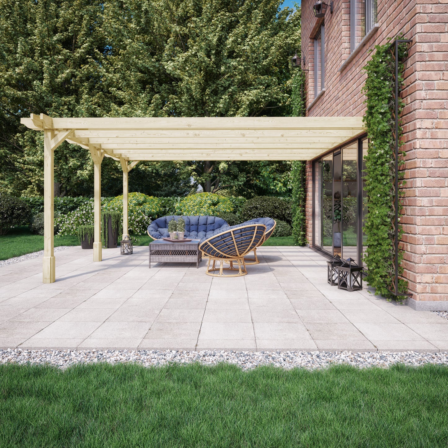 Wall Mounted Double Premium Pergola - 1.8m Width