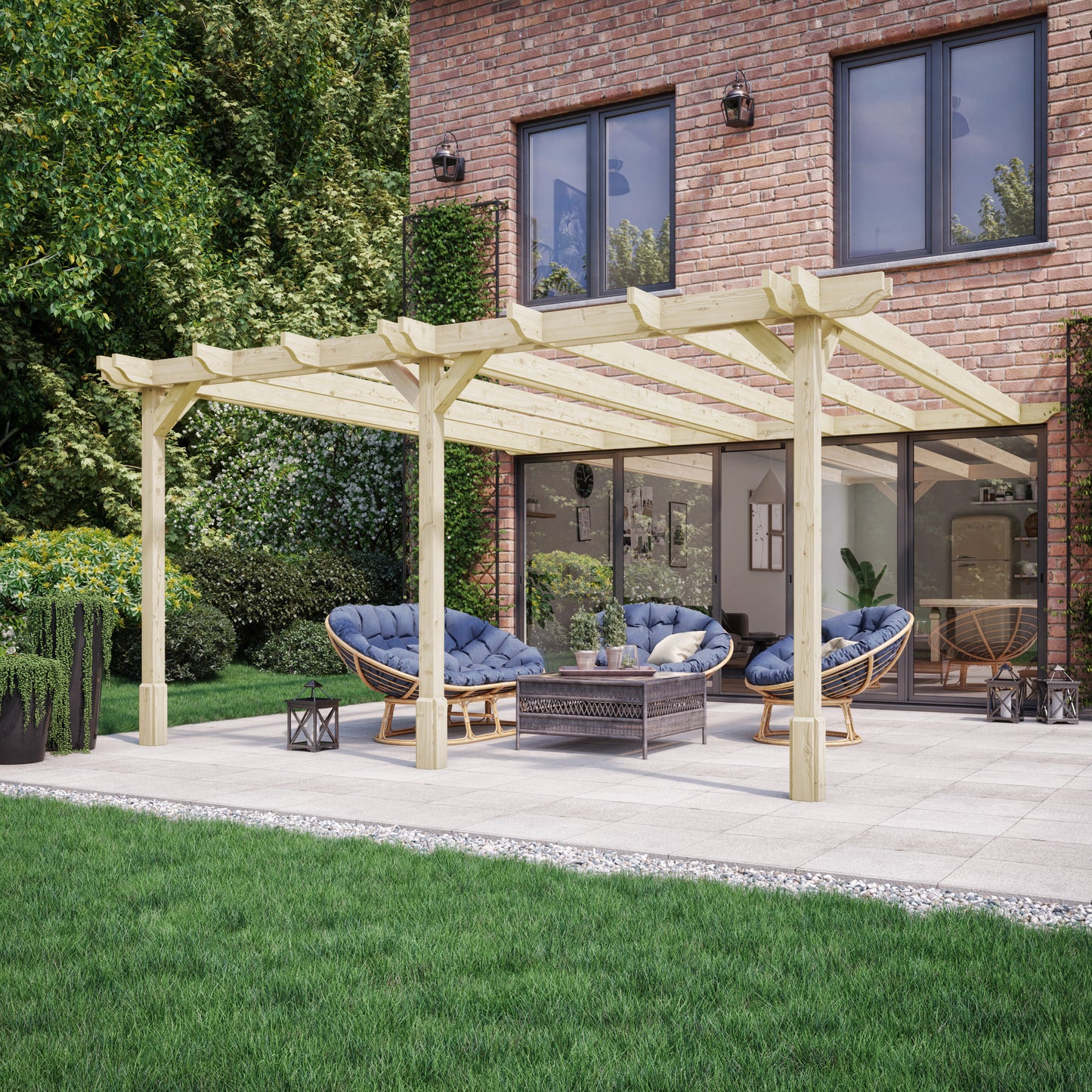 Wall Mounted Double Premium Pergola - 1.8m Width