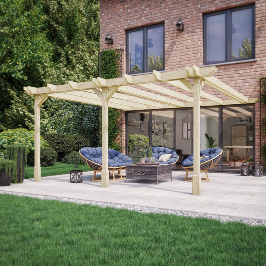 Wall Mounted Double Premium Pergola - 2.4m Width